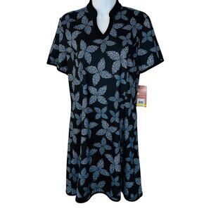 Ben Hogan Women's Sz XS Pixel Floral UPF 50+ Golf Tennis Active Black Dr…